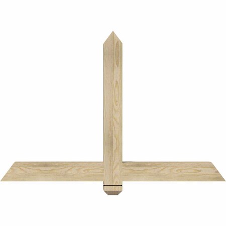 Ekena Millwork Eugene Rough Sawn Timber Gable Bracket, Douglas Fir, 48"W x 32"H x 4"D x 4"F, 16/12 Pitch GBW048X32X0404EUG00RDF